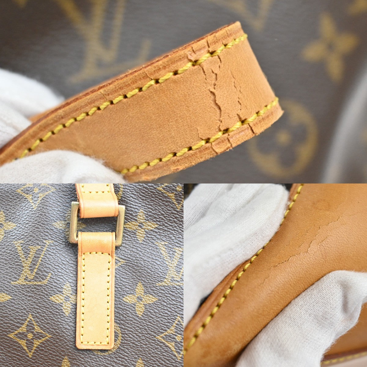 LOUIS VUITTON Cabas Mezzo Shoulder Bag Monogram Leather Brown M51151 85CA092