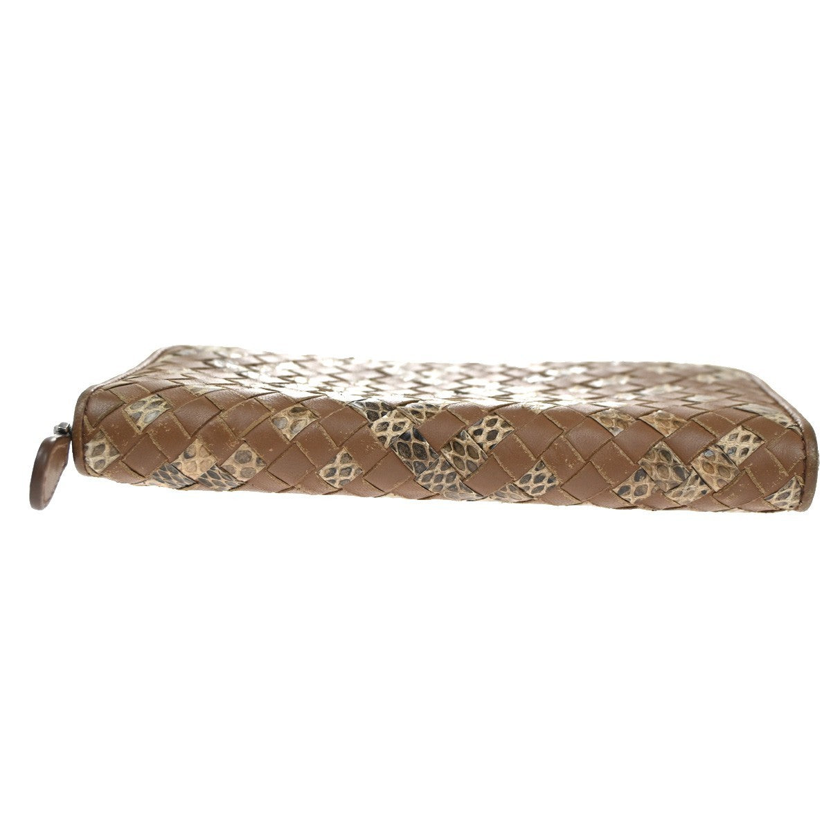 BOTTEGA VENETA Intrecciato Zip Around Long Wallet Embossing Leather BN 67KC539