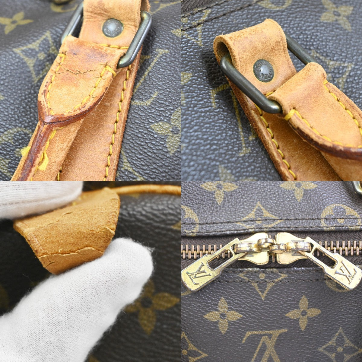LOUIS VUITTON Keepall 55 Travel Hand Bag Monogram Leather Brown M41424 76CA817