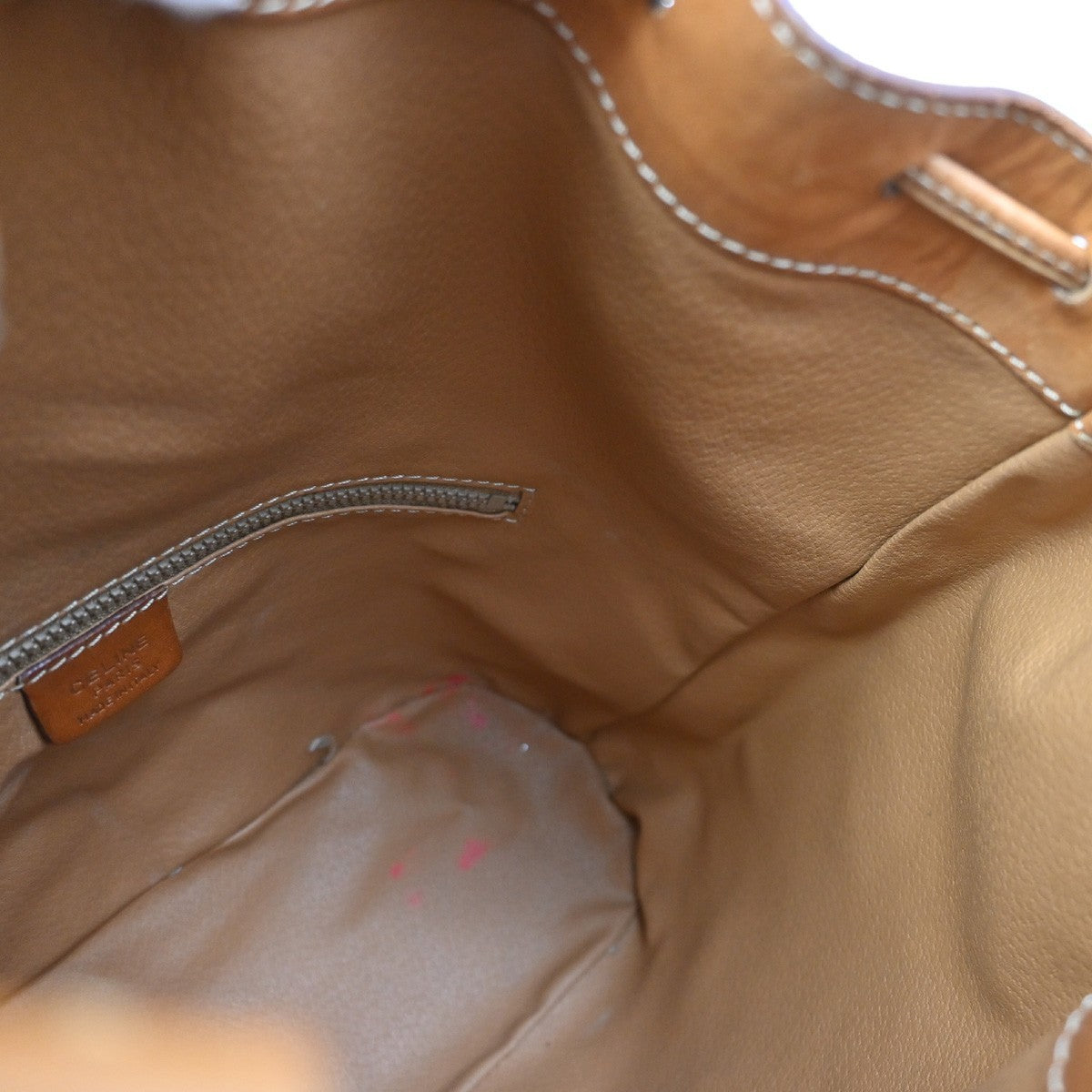 CELINE Macadam Drawstring Shoulder Bag PVC Leather Brown GHW 04TA031