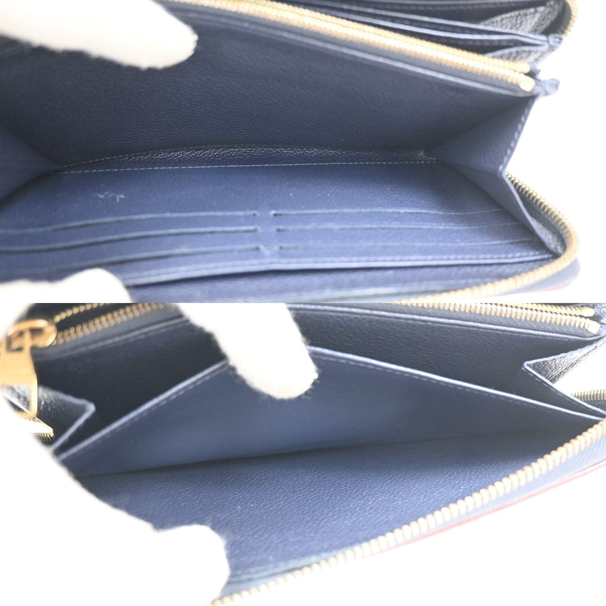 LOUIS VUITTON Zippy Long Wallet Monogram Empreinte Marine Rouge M62121 34KD010