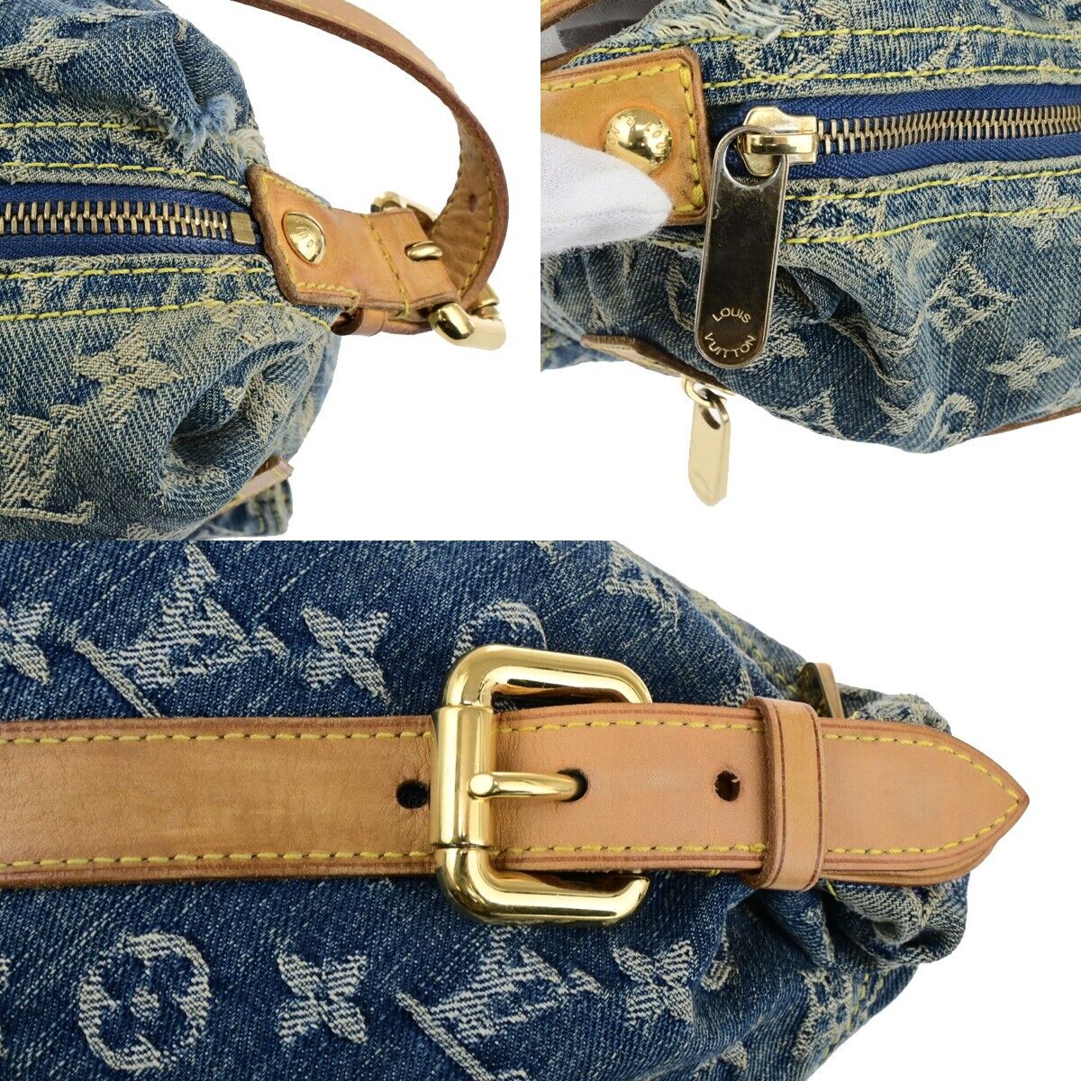 LOUIS VUITTON Buggy GM Shoulder Bag Monogram Denim Leather Blue M95048 25SJ587