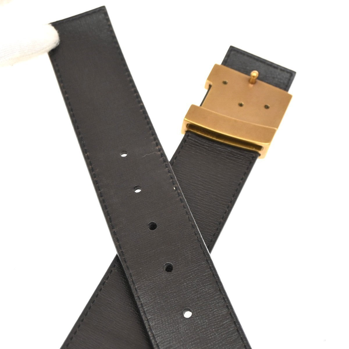 LOUIS VUITTON LV Logo Ceinture LV Initial Belt 80/32 Leather Brown M6902 86KC273