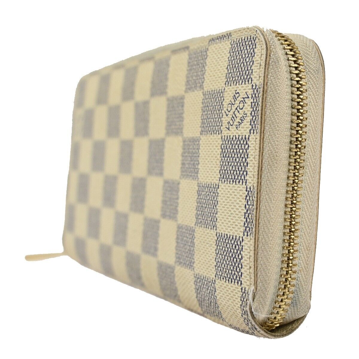 LOUIS VUITTON Zippy Wallet Long Bifold Damier Azur Leather WE N60019 65EA879
