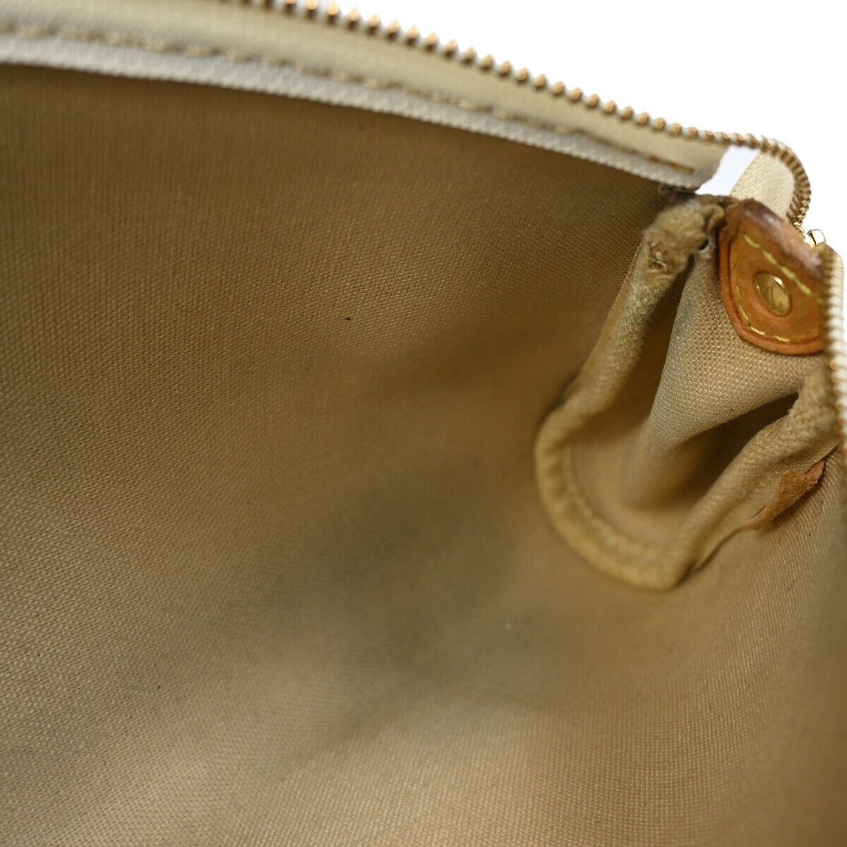 LOUIS VUITTON Eva Chain Shoulder Bag Damier Azur Leather White N55214 10FA502