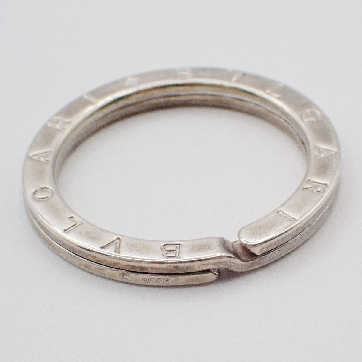 BVLGARI Logo Key Ring Silver Ag 925 Accessory Italy 02EG275