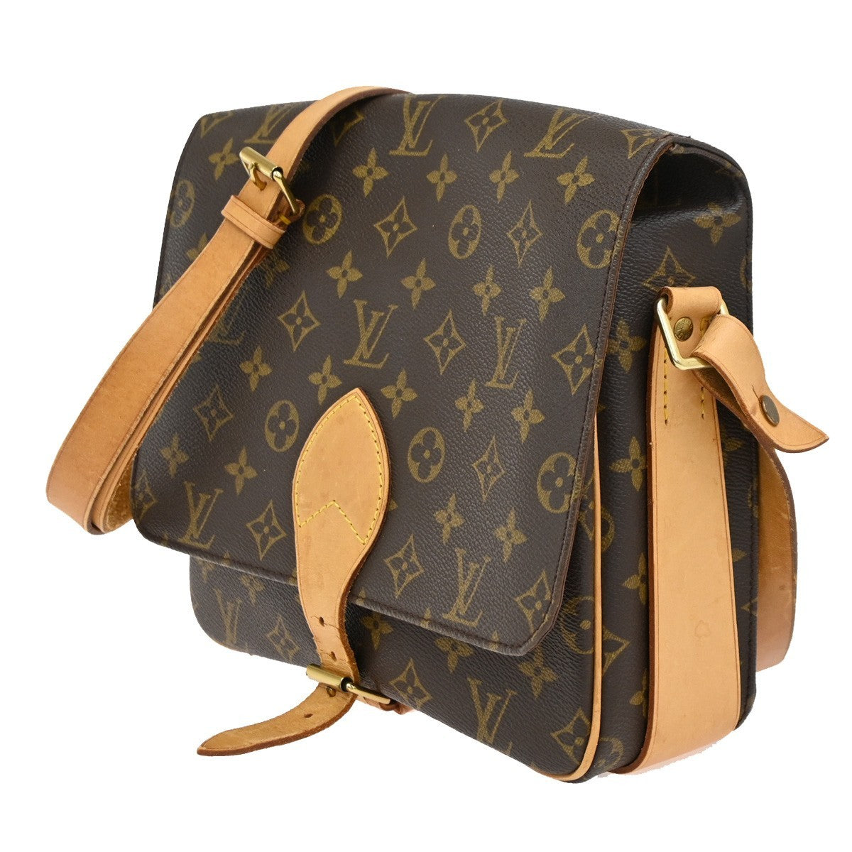 LOUIS VUITTON Cartouchiere GM Shoulder Bag Monogram Leather Brown M51252 82DA201