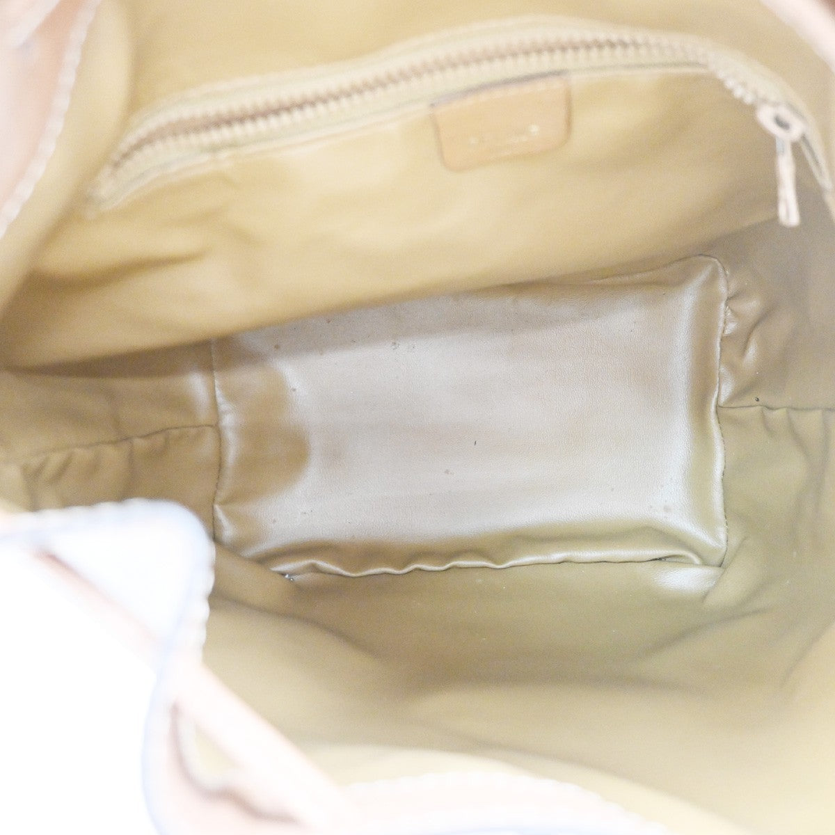 CELINE Macadam Pattern Drawstring Shoulder Bag PVC Leather Brown GHW 66CA994