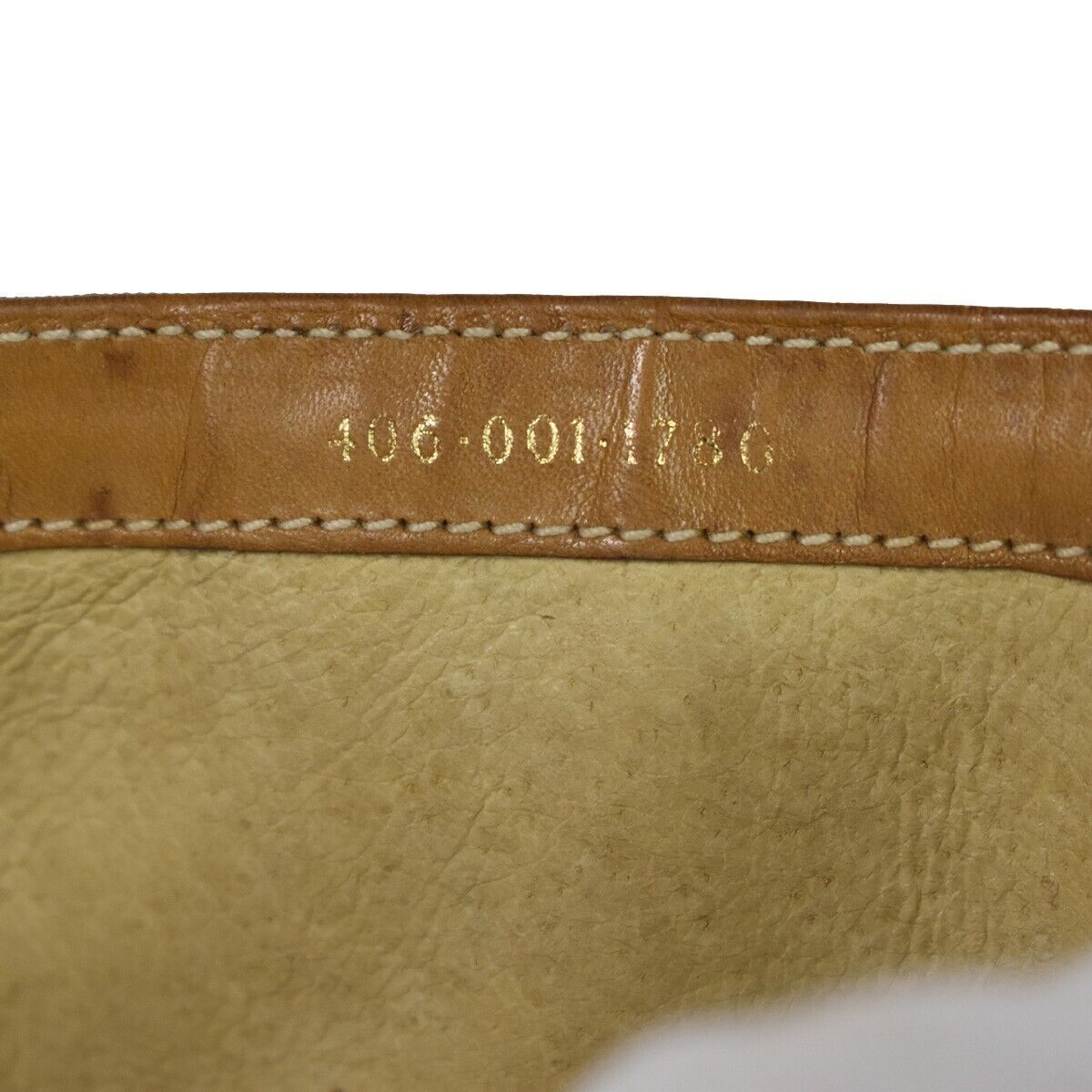 GUCCI Logo GG Pattern Shoulder Bag Leather Brown Gold Made In Italy 68YC146