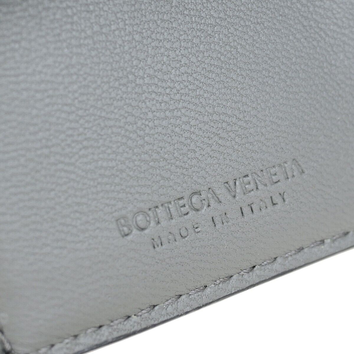 BOTTEGA VENETA INTRECCIATO Trifold Wallet Purse Leather Black Italy 31FB313