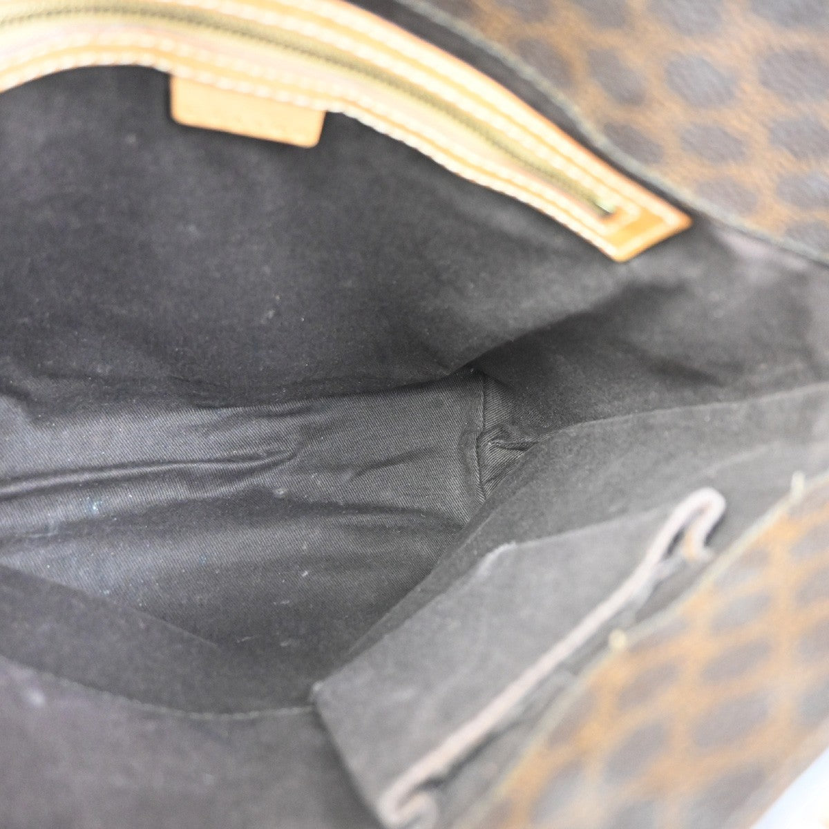 CELINE Macadam Pattern Shoulder Tote Bag Hand Bag PVC Leather Brown 69ZA096