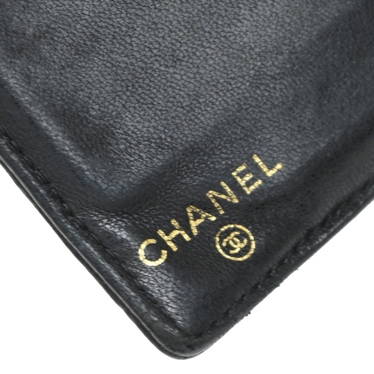 CHANEL CC Logo Long Bifold Wallet Grained Calfskin Leather Black France 79RF777