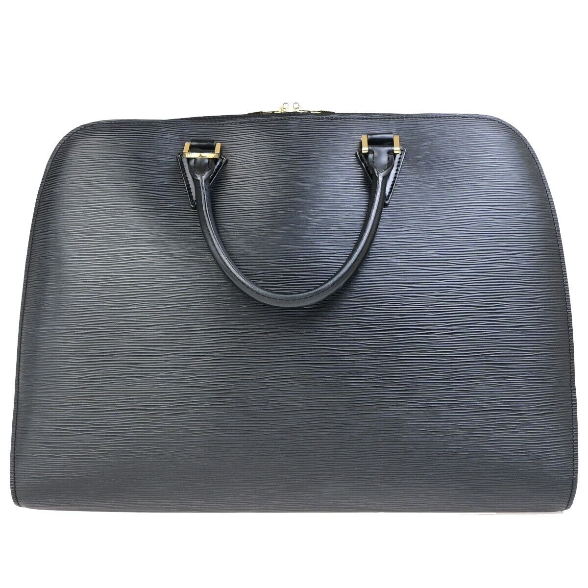 LOUIS VUITTON LV Logo Sorbonne Hand Bag Epi Leather Black France M54512 35ED052