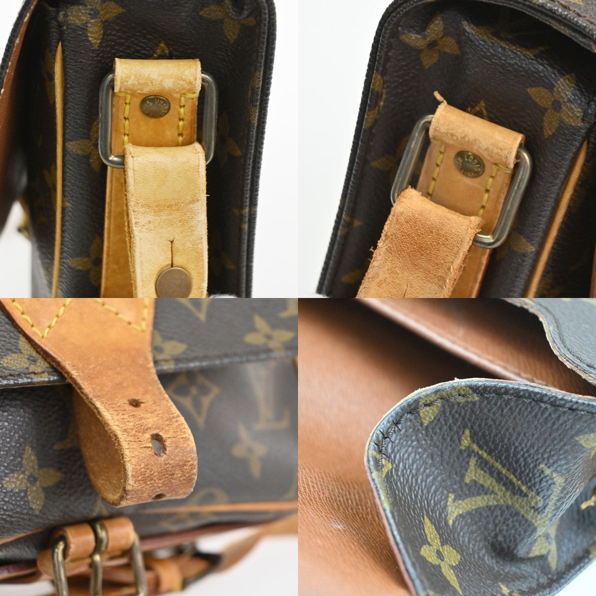 LOUIS VUITTON Cartouchiere MM Shoulder Bag Monogram Leather Brown M51253 35CA973