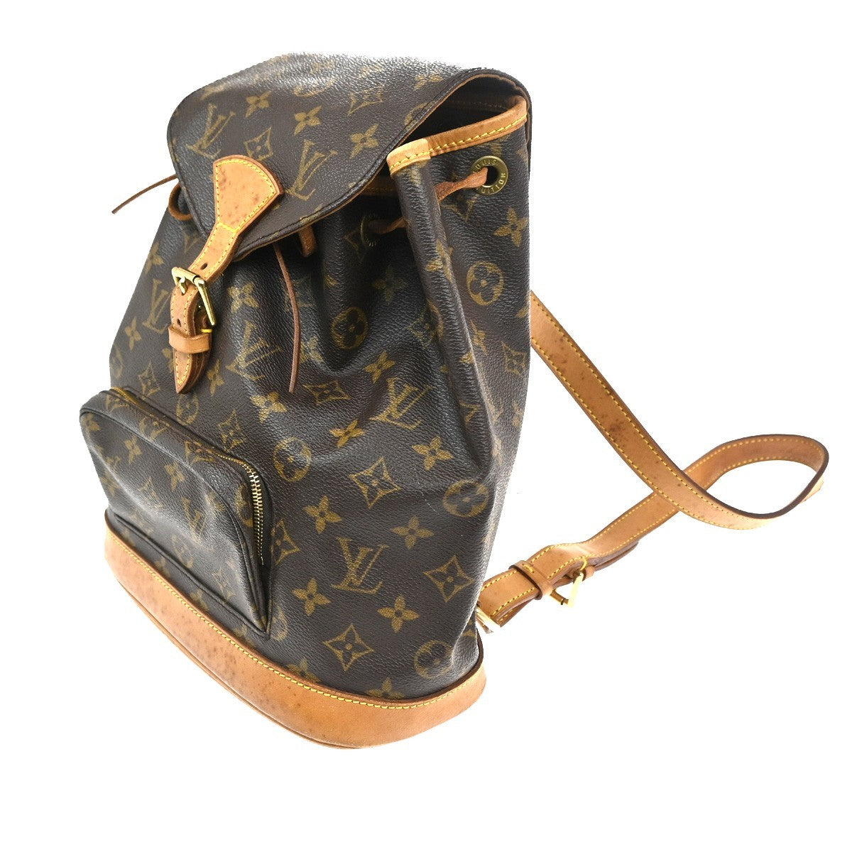 LOUIS VUITTON Montsouris MM Backpack Bag Monogram Leather Brown M51136 15CA596