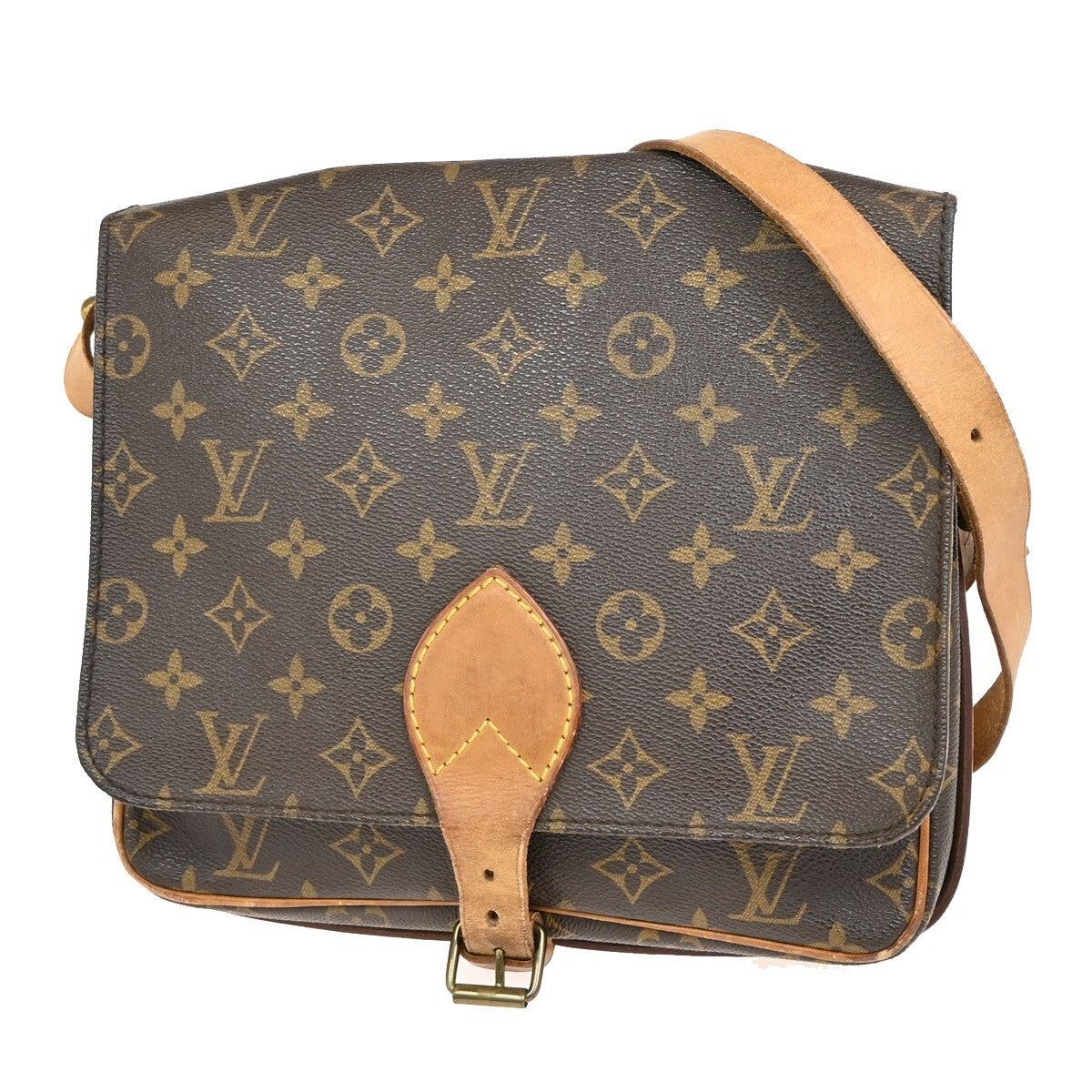 LOUIS VUITTON Cartouchiere GM Shoulder Bag Monogram Leather Brown M51252 34EE251