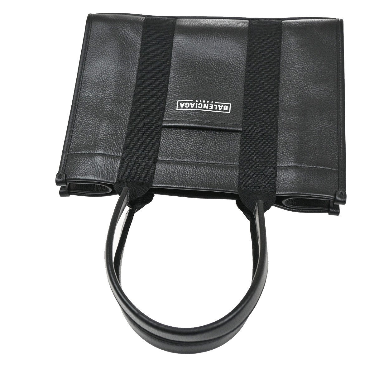 BALENCIAGA Hardware Shoulder Hand Tote Bag Leather Black Italy 18KB701