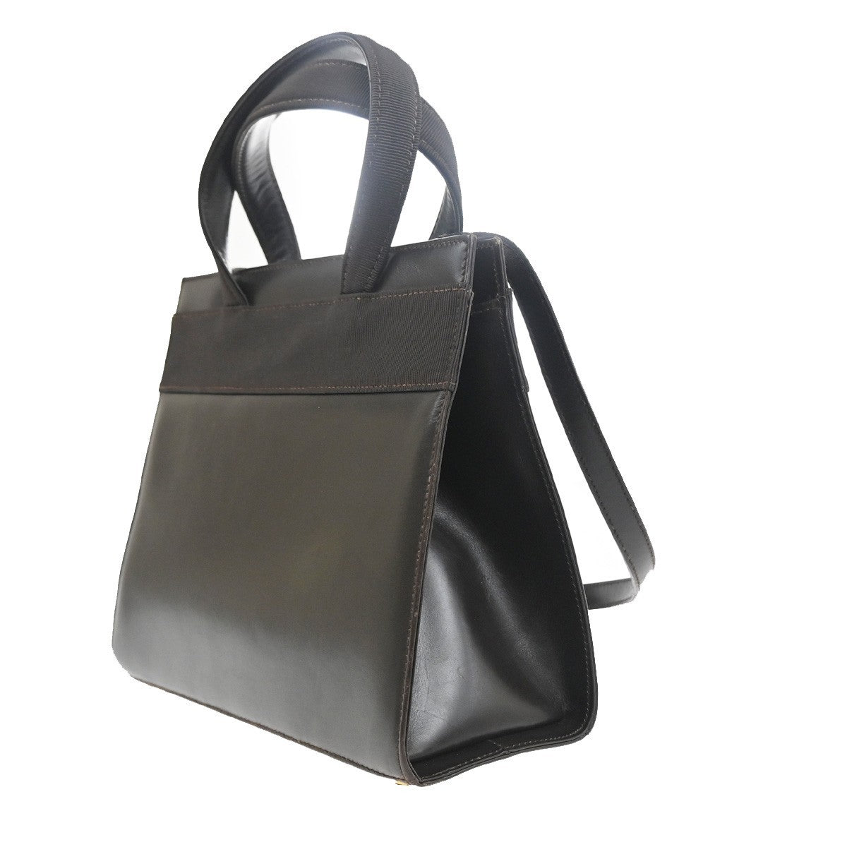 SALVATORE FERRAGAMO Vara 2way Shoulder Hand Bag Leather Brown GHW Italy 64KC714