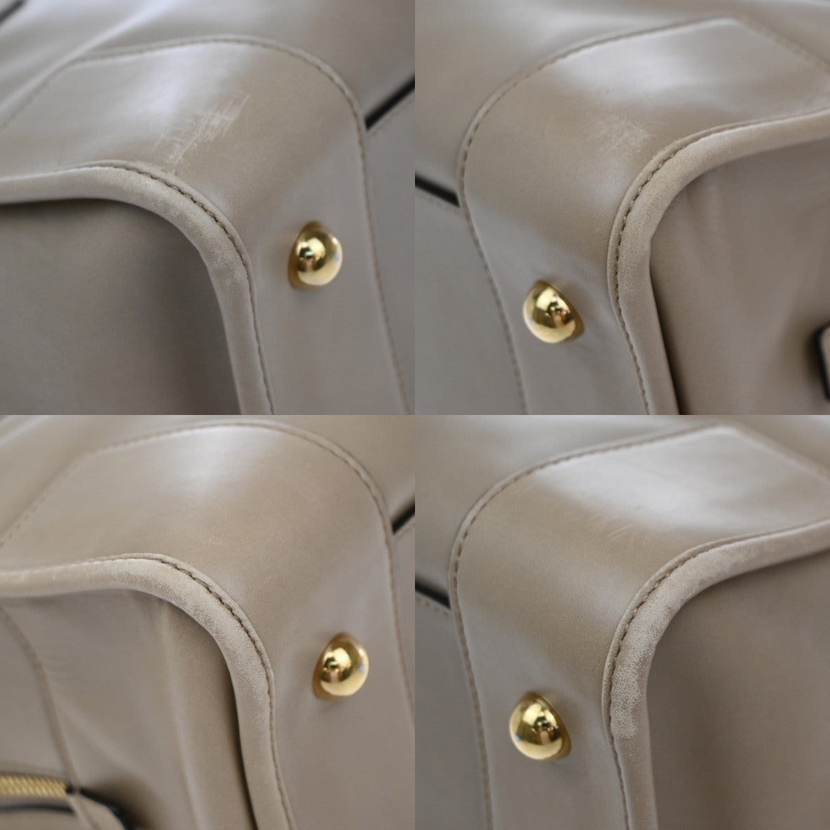 LOEWE Logo Anagram Amazona Hand Bag Leather Beige GHW Spain 21EG085