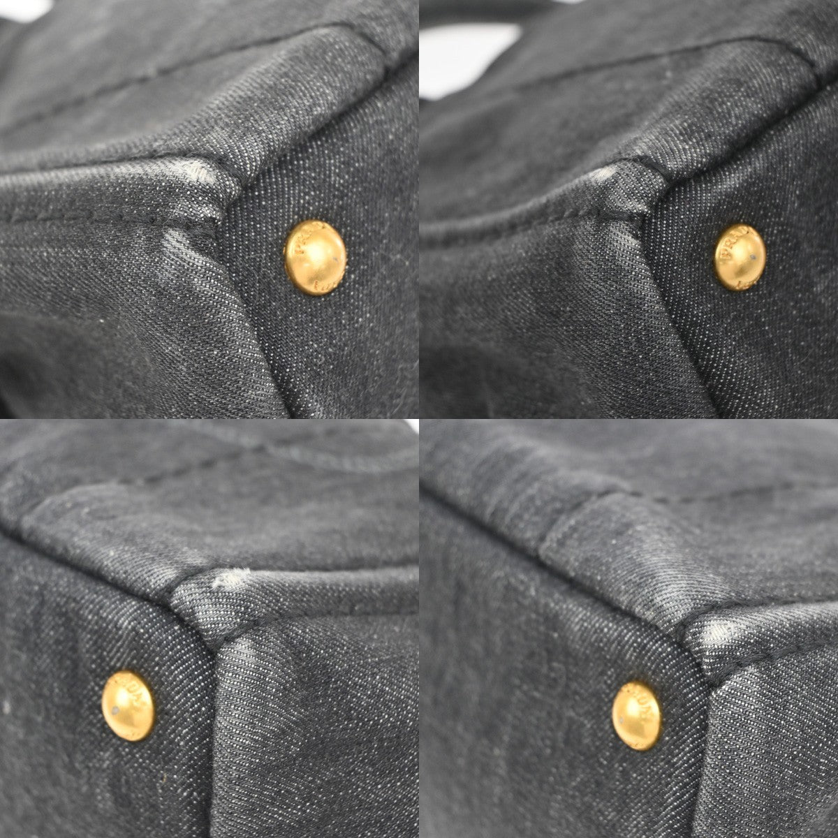 PRADA Logo Canapa 2way Shoulder Hand Bag Canvas Leather Black GHW Italy 82MA679