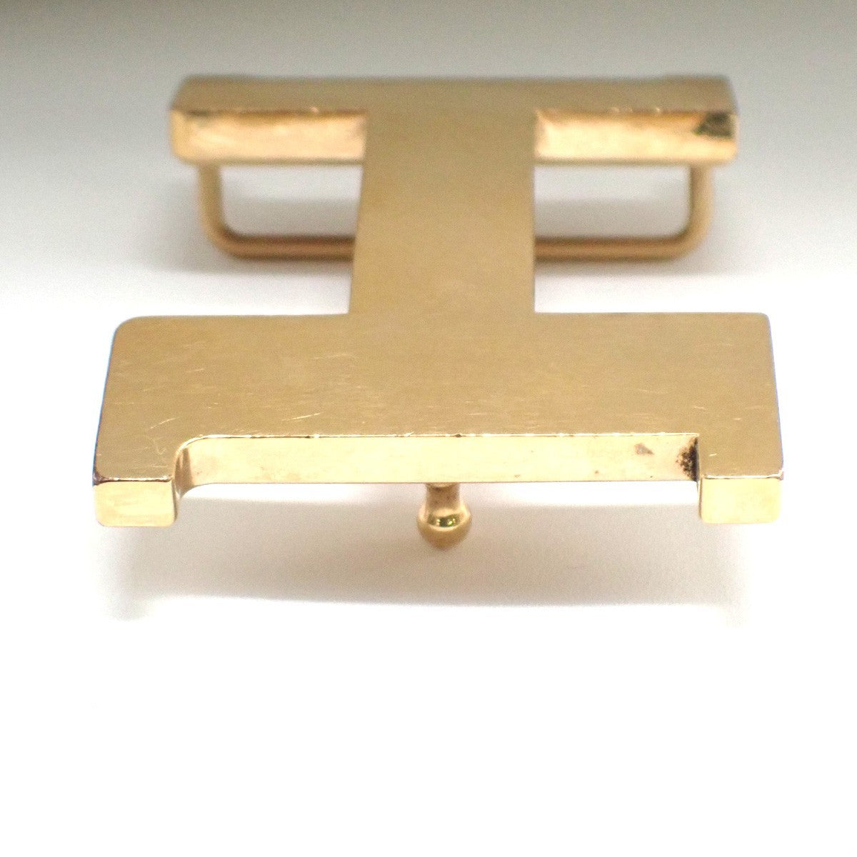 HERMES H Logo Constance Belt Buckle Gold Plate France 69RL814
