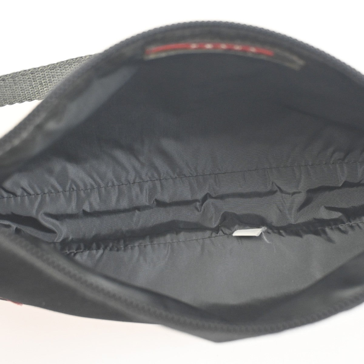 PRADA Logo Sport Mini Pochette Shoulder Bag Nylon Canvas Black SHW 05ZA334