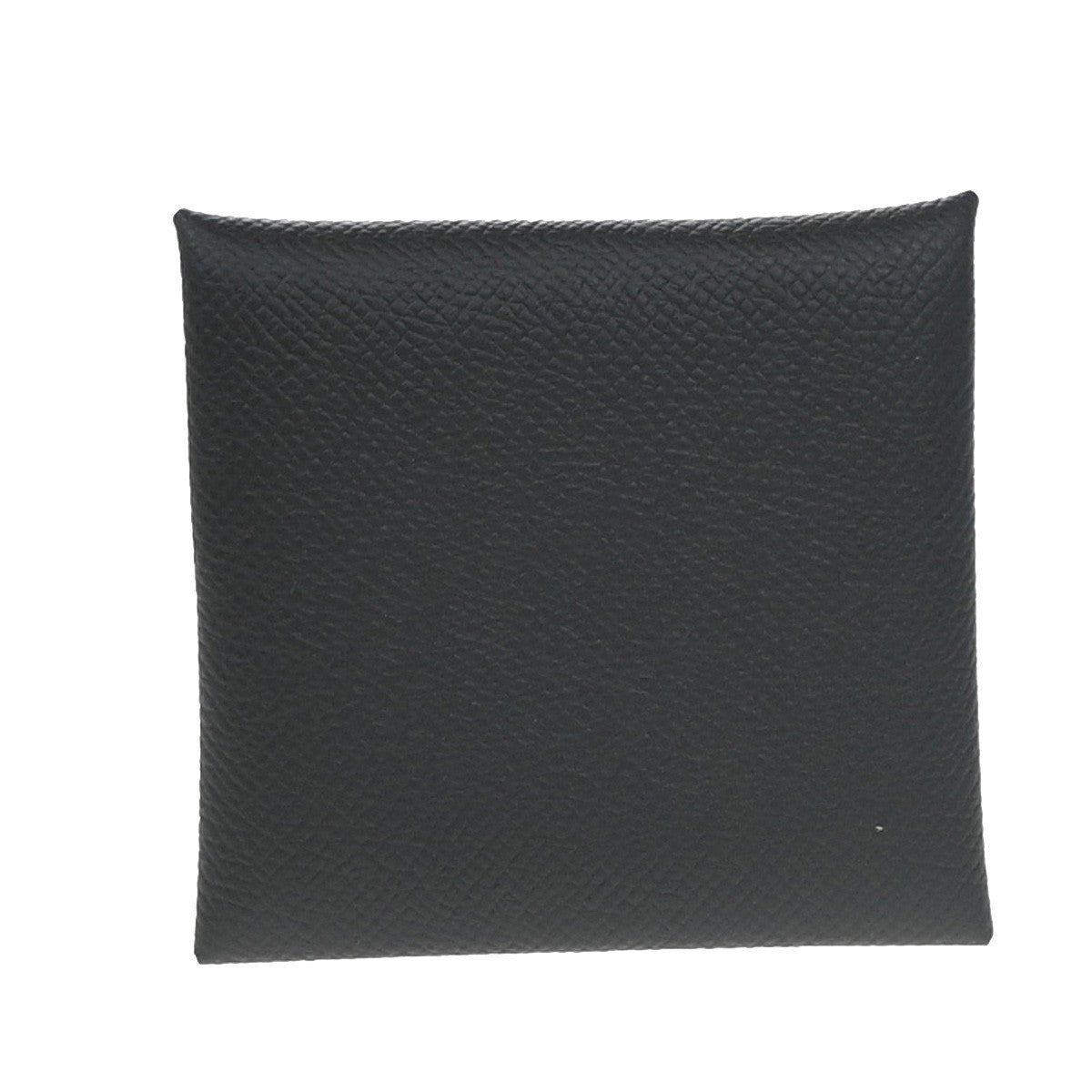 HERMES Logo Bastia Campact Wallet Coin Case Veau Epsom Leather Black 79LC621