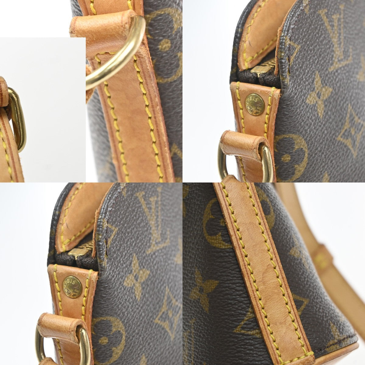 LOUIS VUITTON Logo Drouot Shoulder Bag Monogram Leather Brown M51290 77MA510