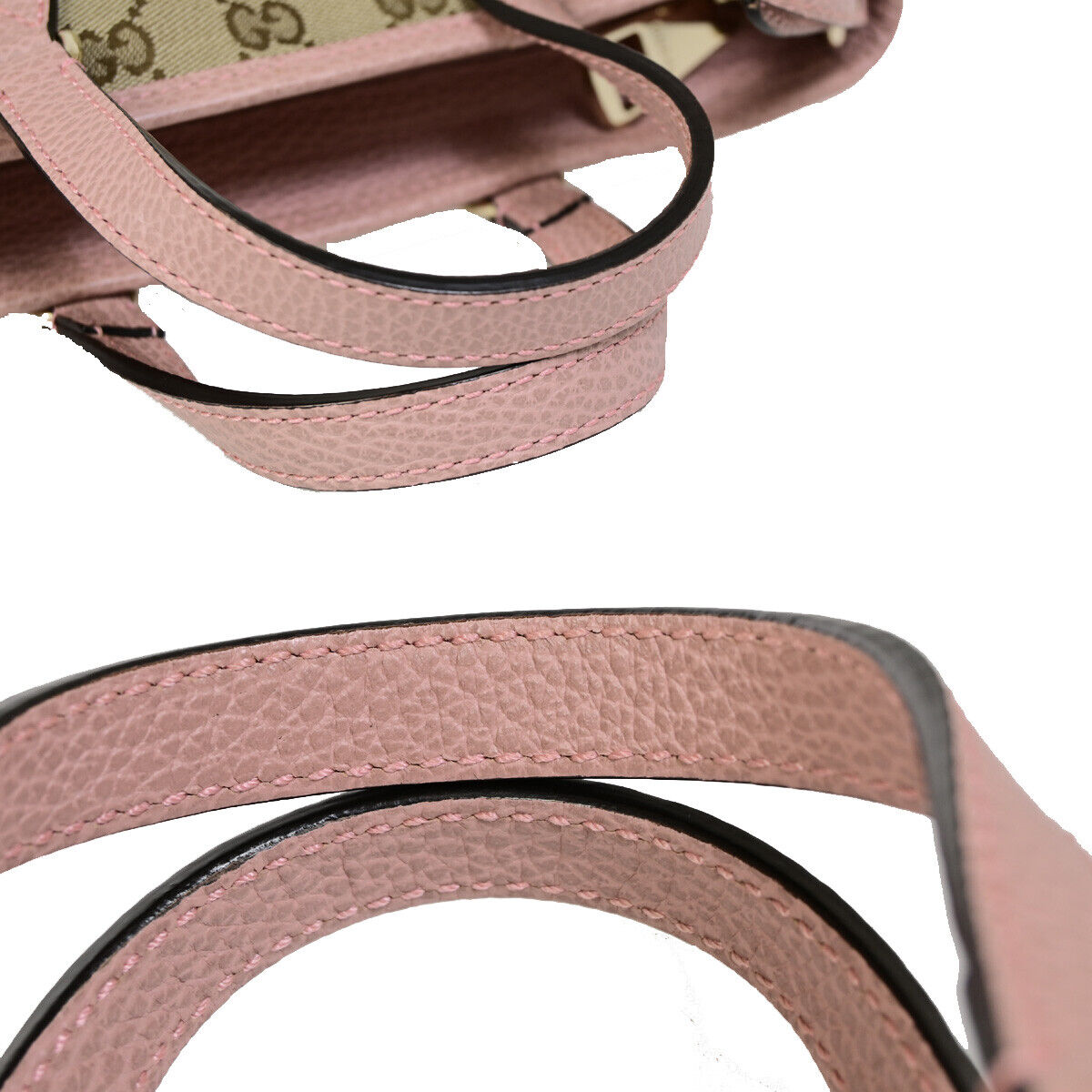 GUCCI Bree GG Pattern 2Way Shoulder Hand Bag Canvas Leather Brown Pink 59RK035