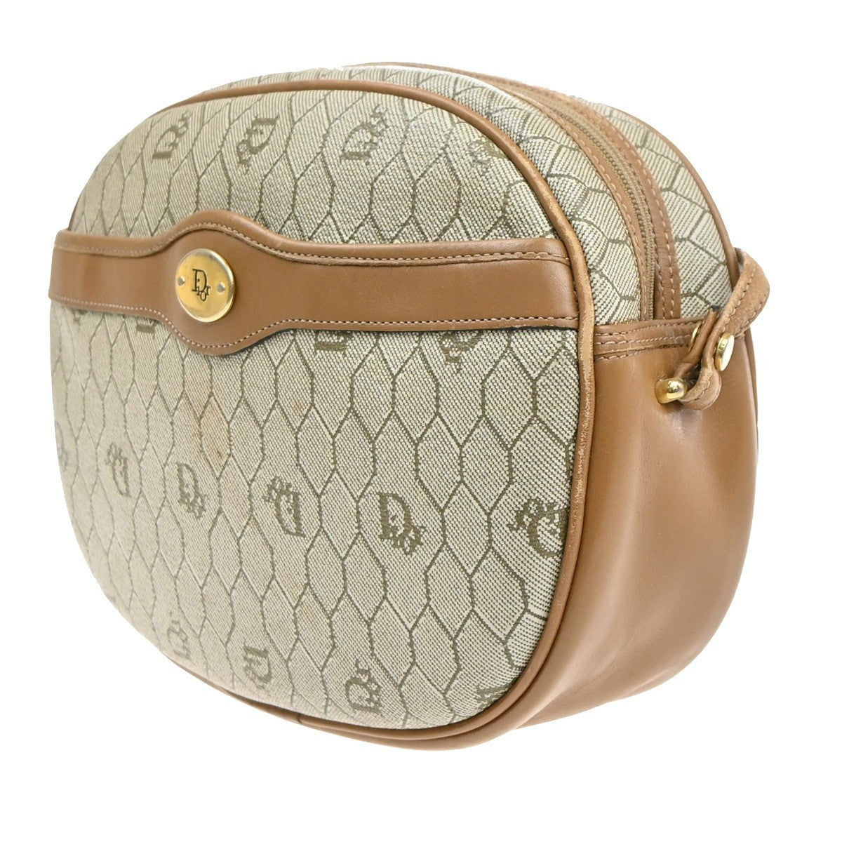CHRISTIAN DIOR Logo Honeycomb Shoulder Bag PVC Leather BE BN GHW France 69MA651