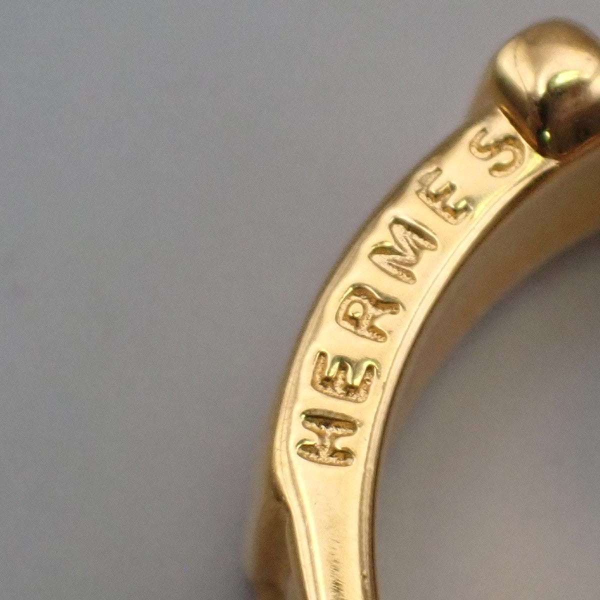 HERMES Logo Belt motif Scarf Ring Gold GHW France Accessories 05MA472