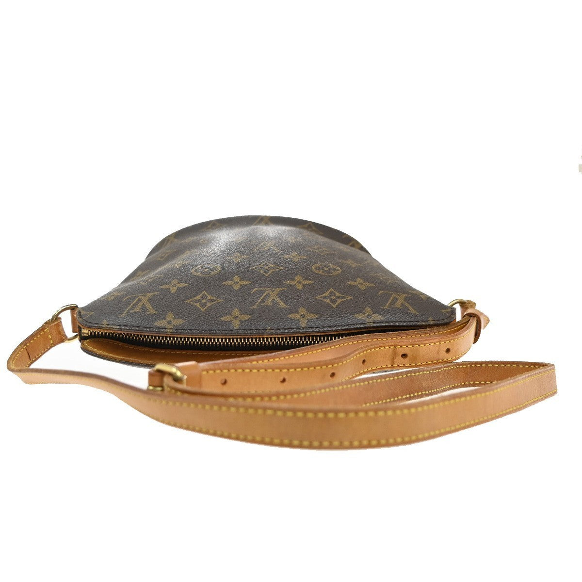LOUIS VUITTON Logo Drouot Shoulder Bag Monogram Leather Brown M51290 72MA365