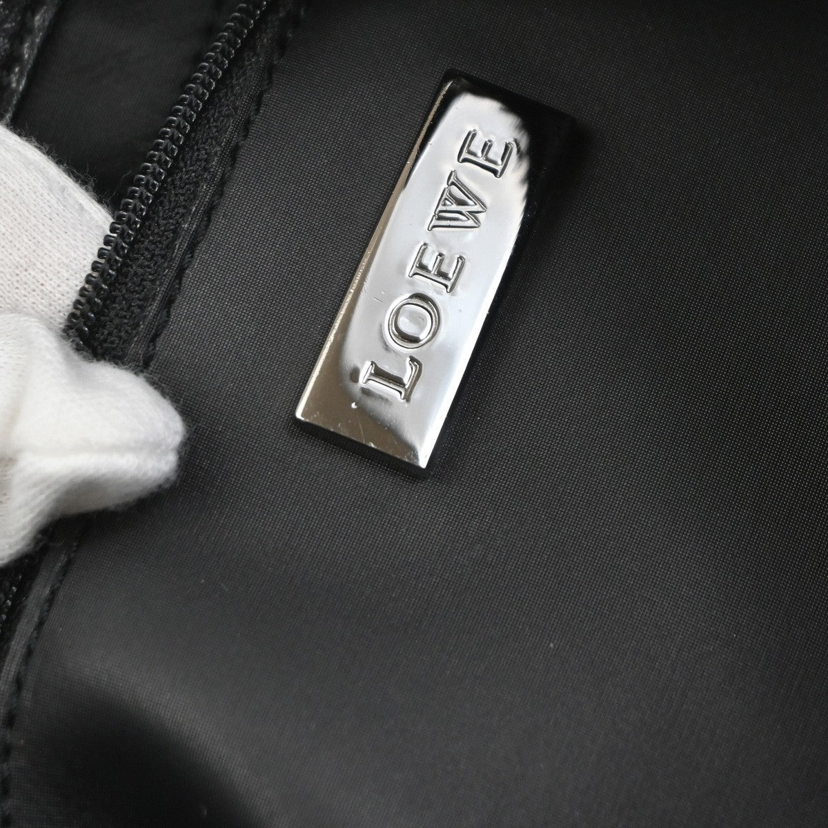 LOEWE Logo Repeat Anagram Shoulder Bag PVC Leather Black SHW Spain 32MA691