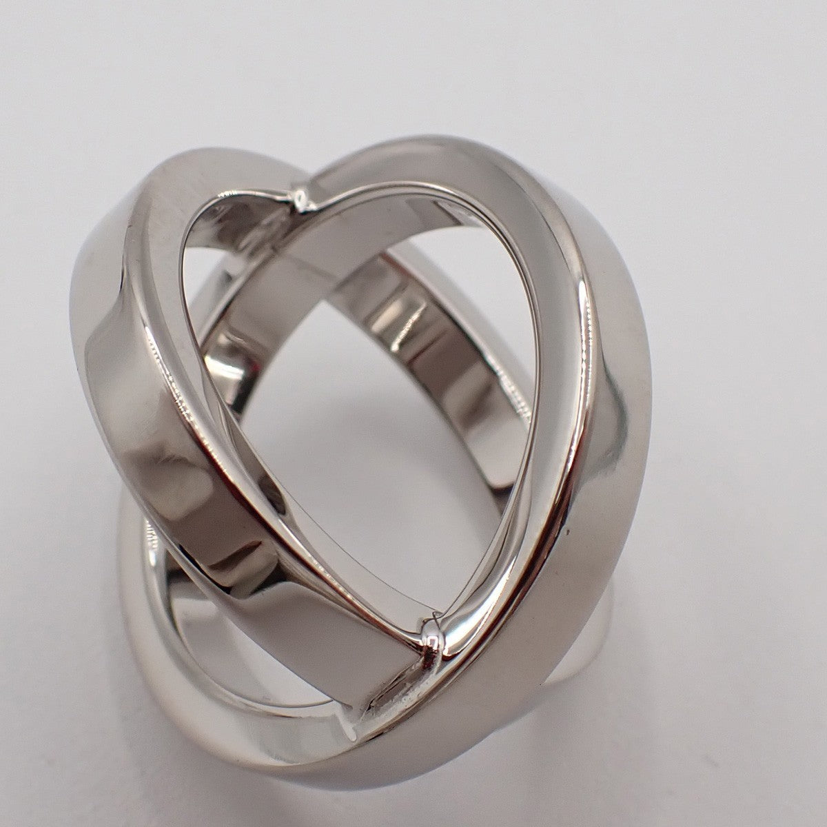HERMES Baycrew's Bijouterie Fantaisie Scarf Ring Silver Accessory 63RF743