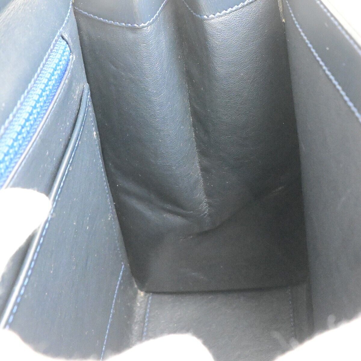 CELINE Logo Top Handle Hand Bag Leather Navy Blue GHW Made in Italy 34EC891