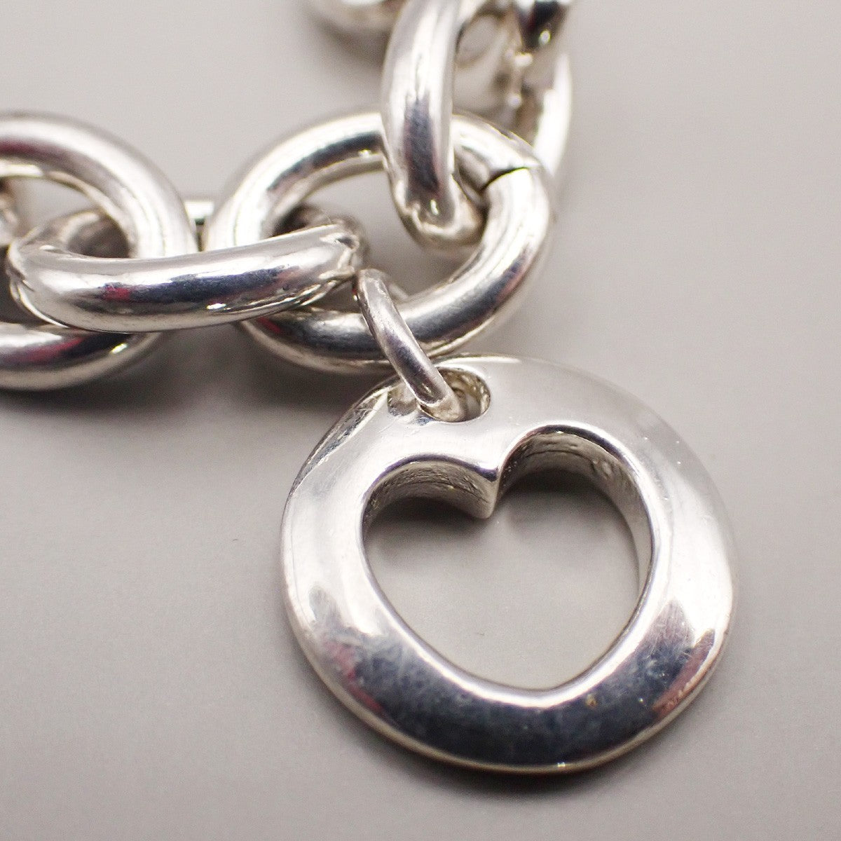 TIFFANY & CO. 5 Charm Stencil Chain Bracelet Sterling Silver AG 925 33KD047