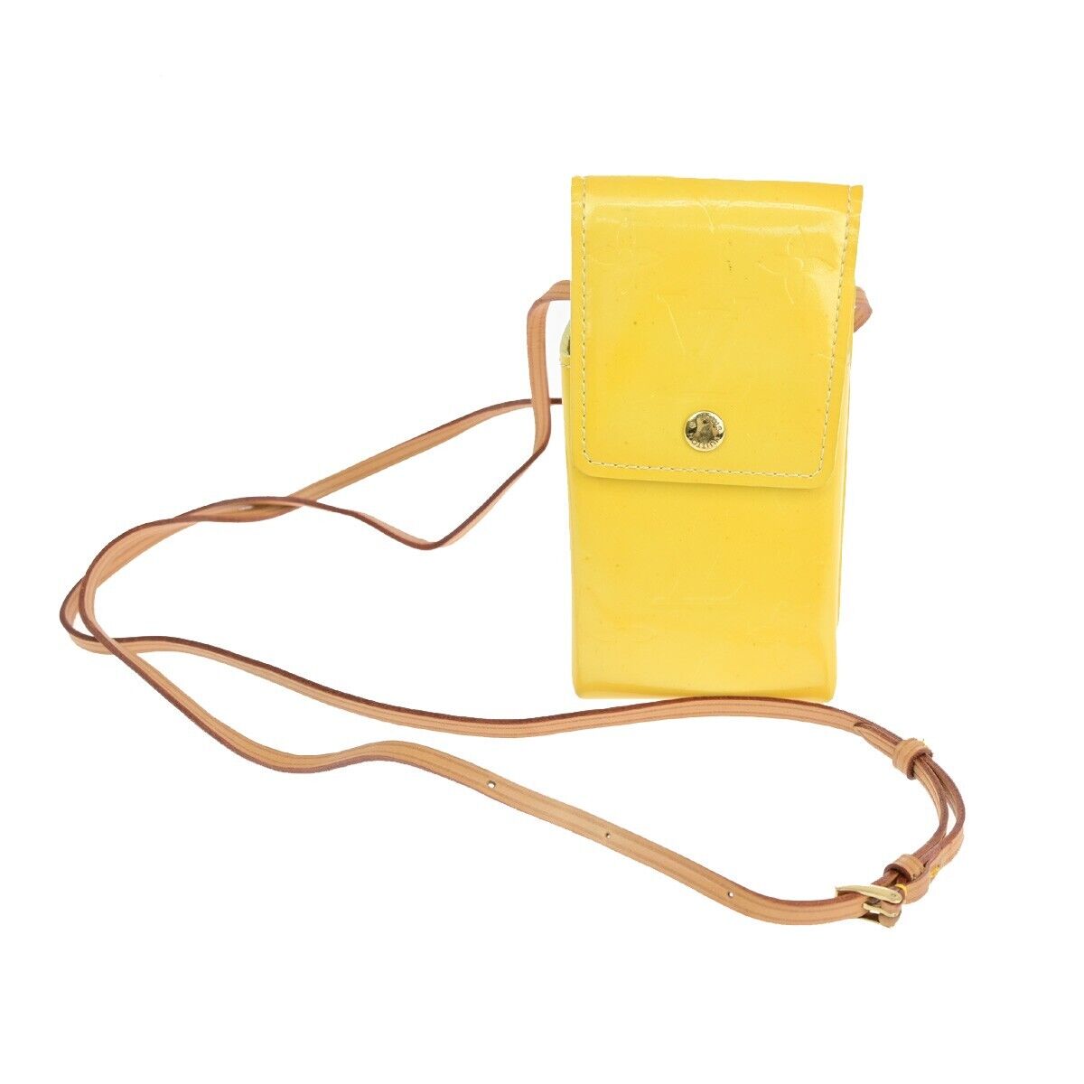 LOUIS VUITTON Walker Shoulder Bag Monogram Vernis Leather Yellow M91074 69SJ178