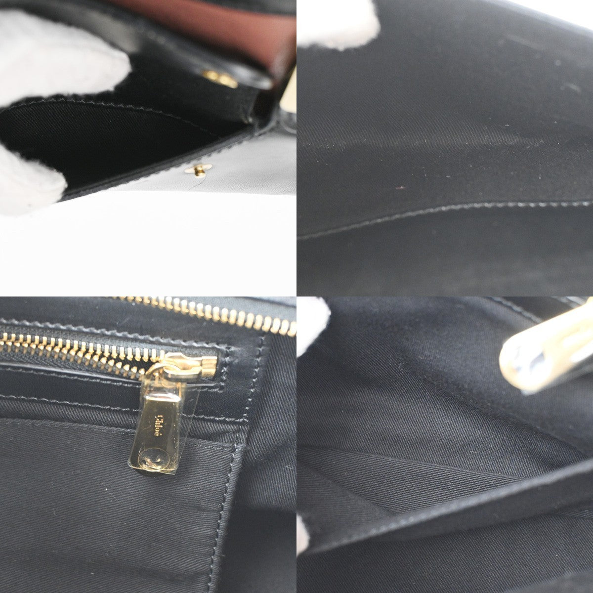 CHLOE Alice 2Way Shoulder Hand bag Leather Black Pink GHW Italy 35TA464