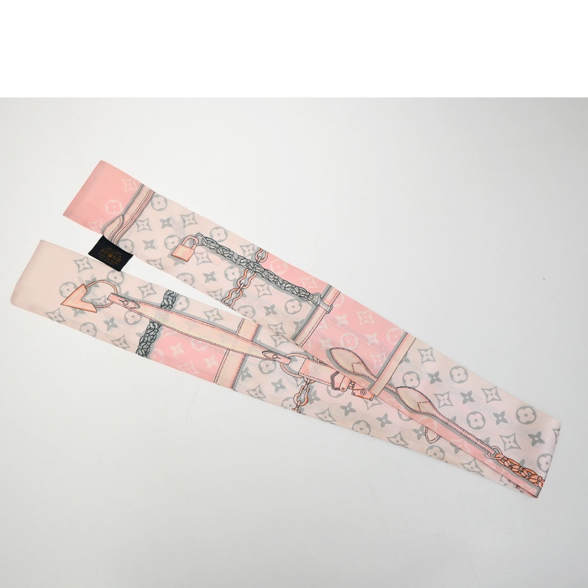 LOUIS VUITTON Monogram Confidential Bandeau Scarf 100% Silk Pink M70637 09MA606