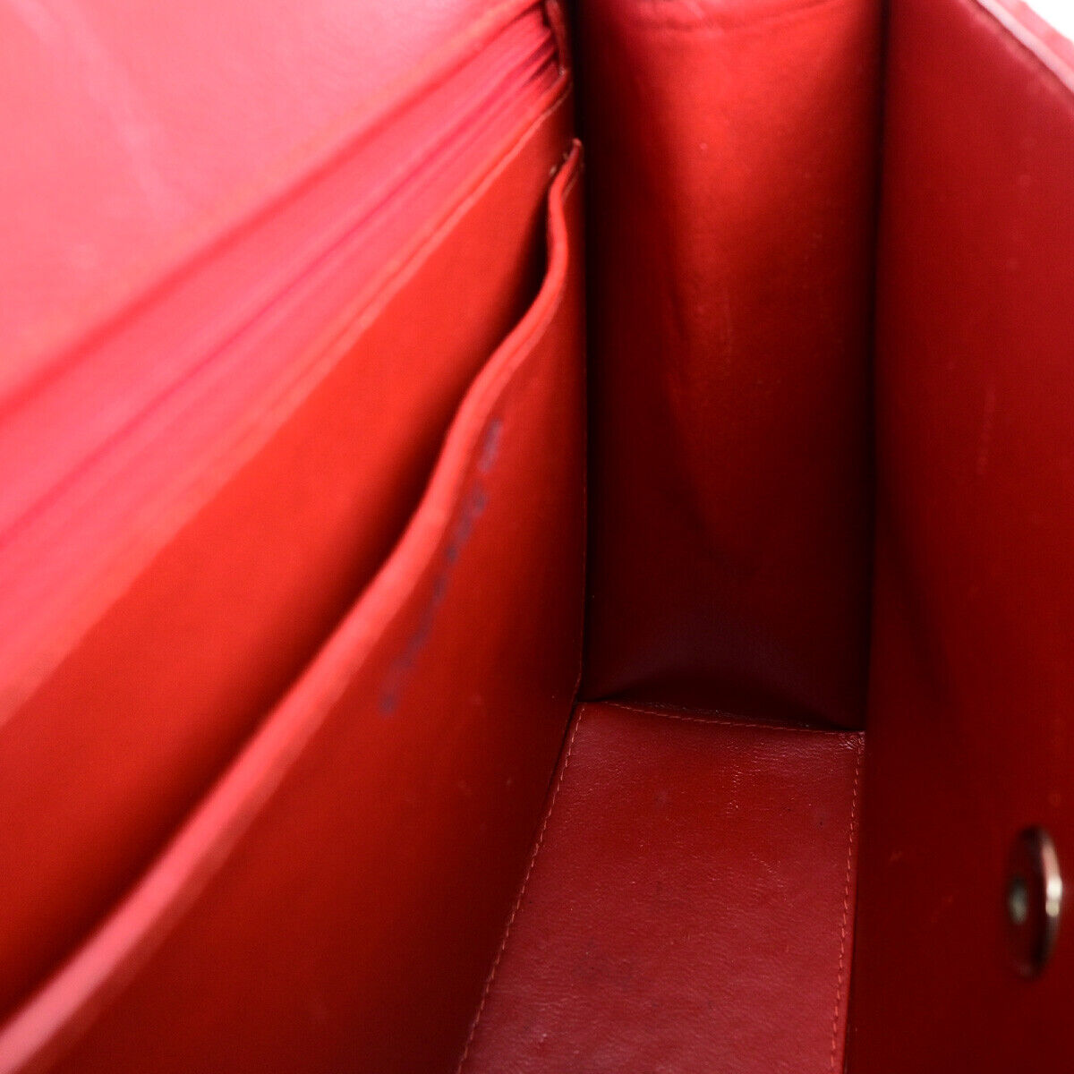 CHANEL CC Matelasse Hand Bag Grained Calfskin Leather Red SHW Vintage 626RK692