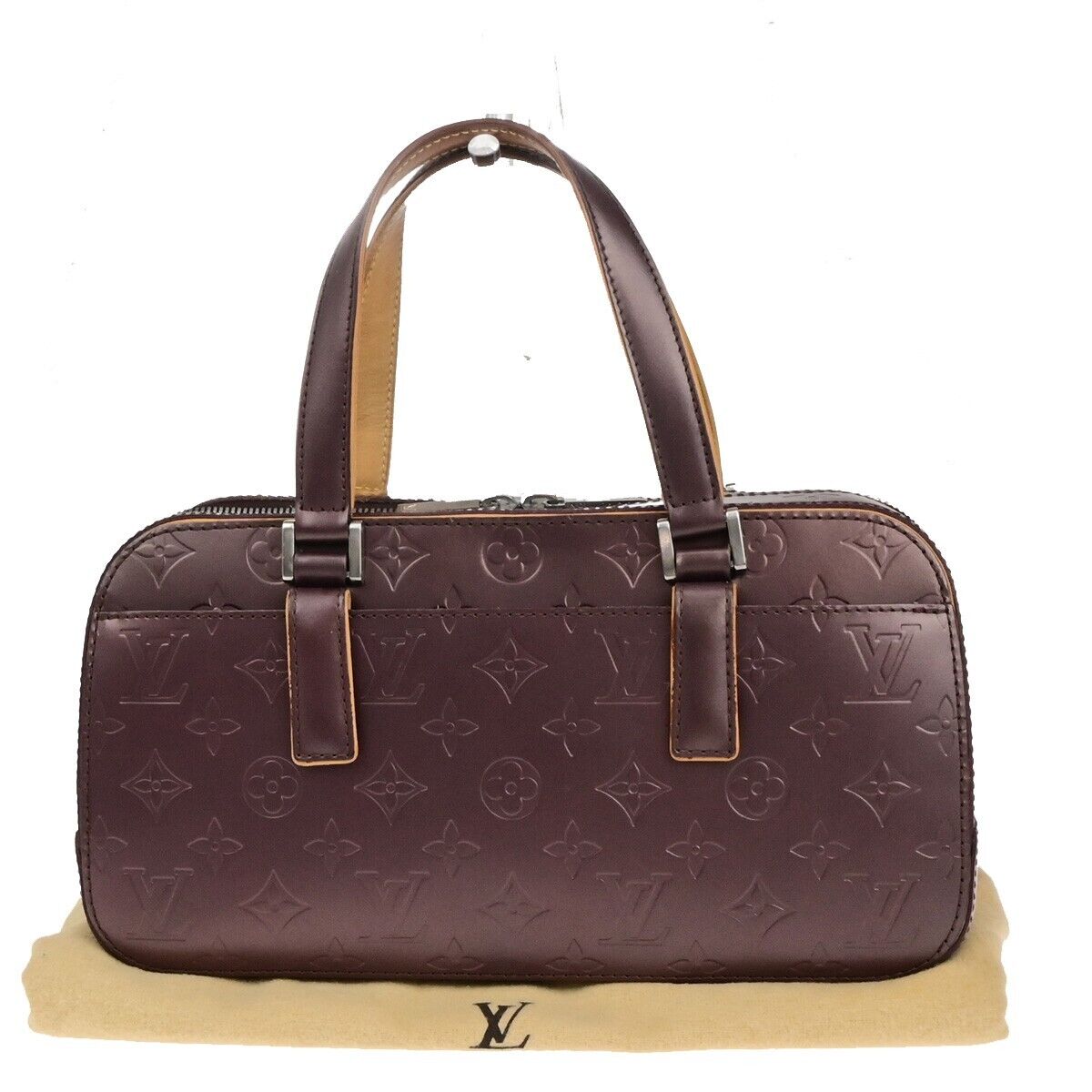 LOUIS VUITTON Shelton Shoulder Bag Monogram Mat Leather Purple M55176 82ED236