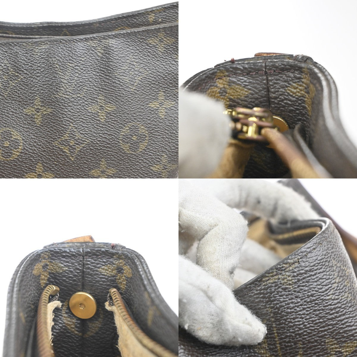 LOUIS VUITTON Logo Looping GM Shoulder Bag Monogram Leather Brown M51145 31MA310