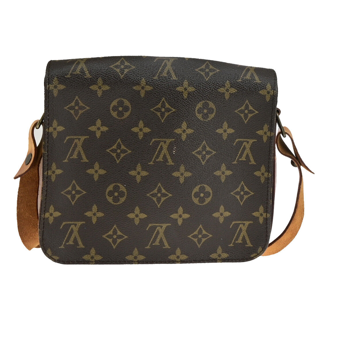 LOUIS VUITTON Cartouchiere MM Shoulder Bag Monogram Leather Brown M51253 32YF045