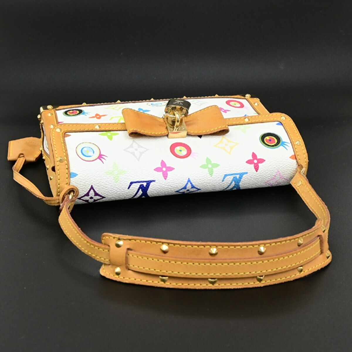 LOUIS VUITTON Eye Miss You Hand Bag Monogram Multi Color White M92055 307RF224