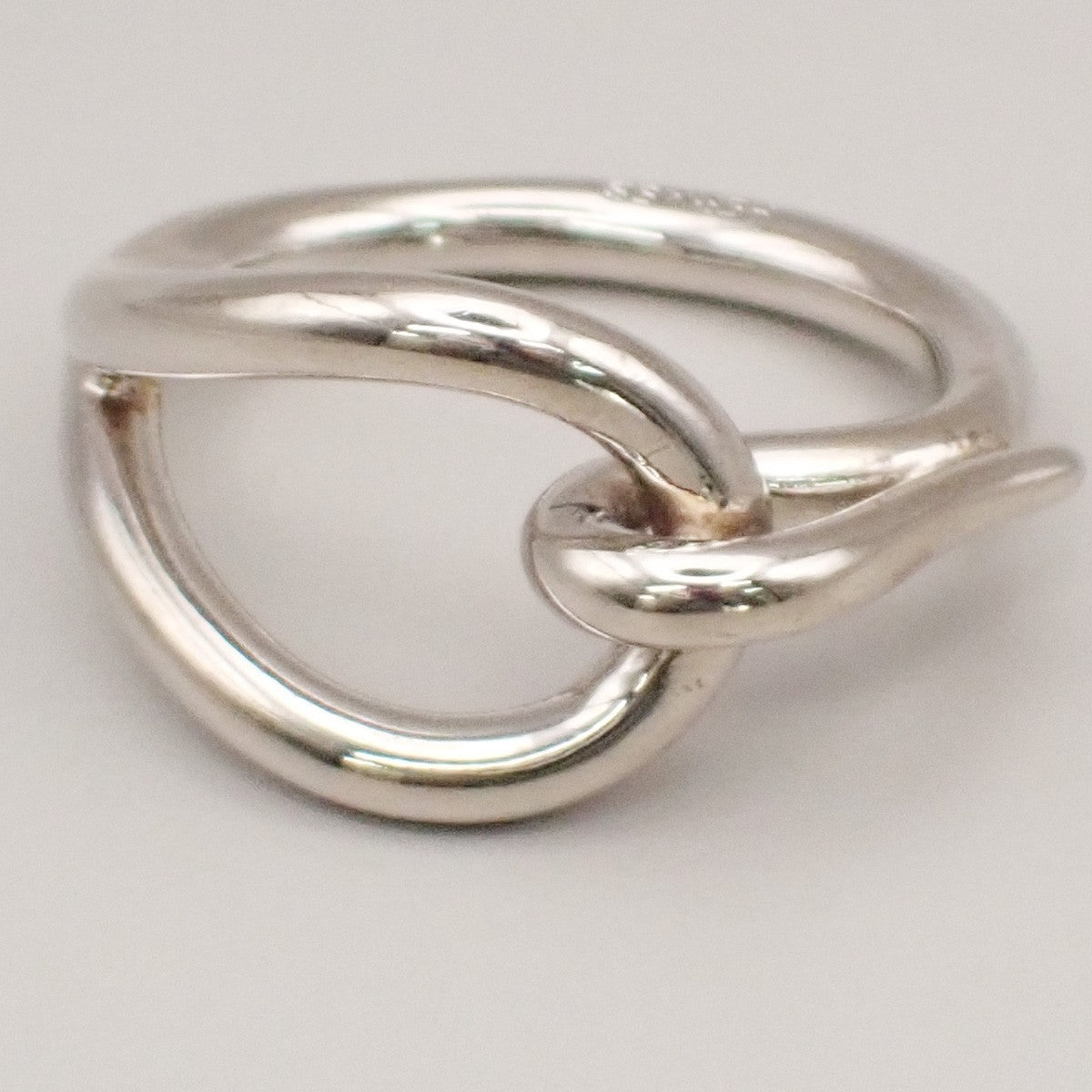 HERMES Logo Jumbo Scarf Ring Silver Accessories 05MA471