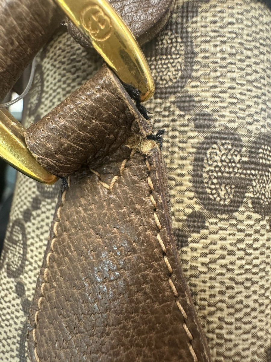 GUCCI GG Pattern Sherry Crossbody Shoulder Bag PVC Leather Brown 32CA618