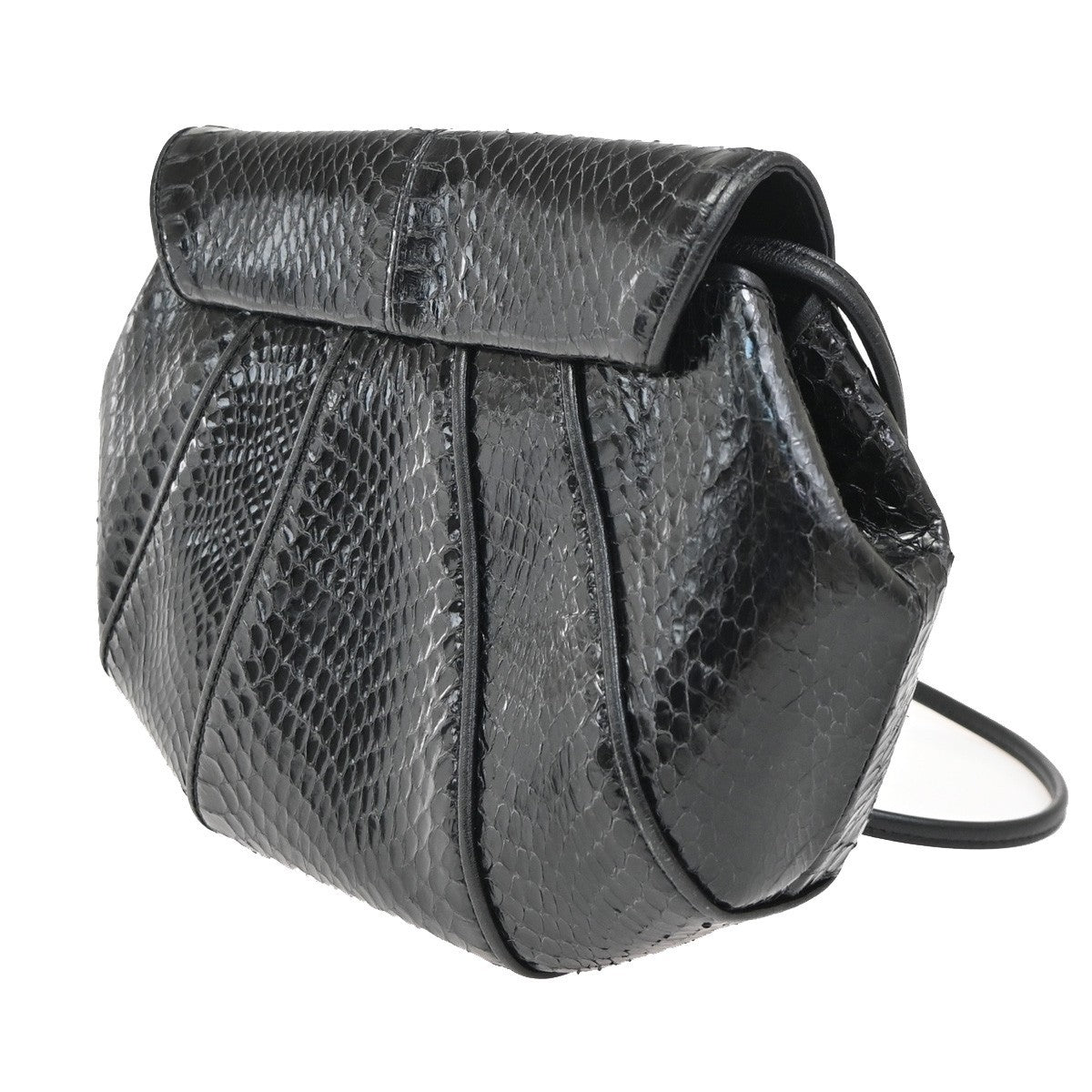YVES SAINT LAURENT YSL Shoulder Crossbody Bag Embossed Leather Black 63ZA203
