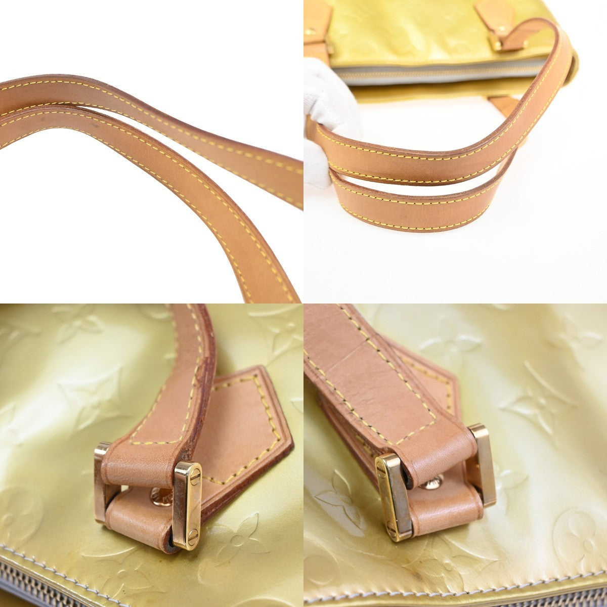 LOUIS VUITTON Houston Shoulder Bag Monogram Vernis Leather Yellow M91053 62CA852