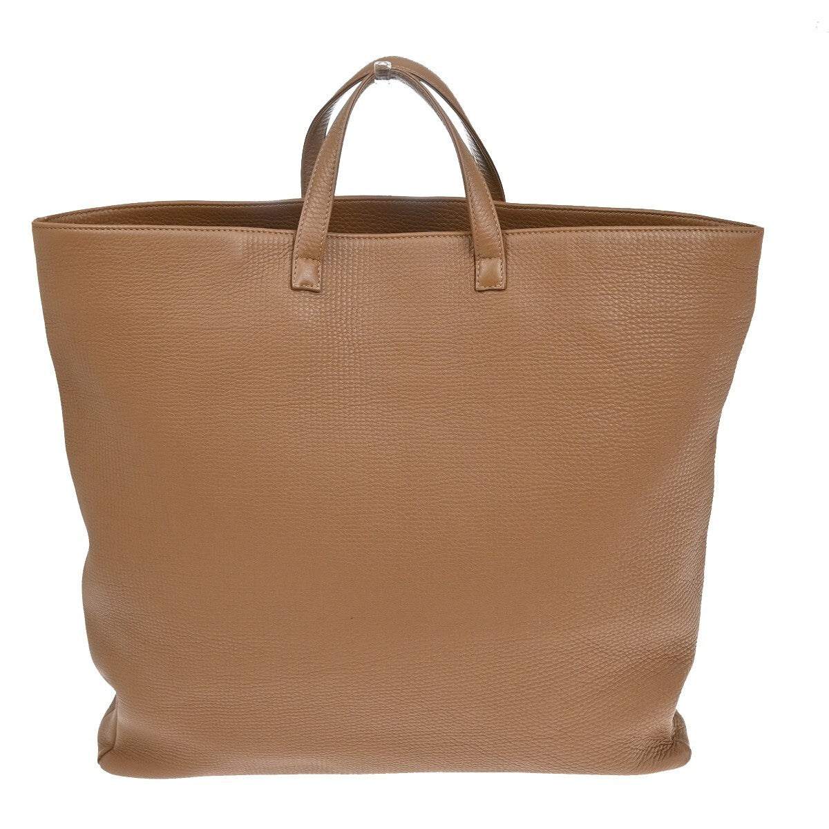 BVLGARI Logo S.Bulgari Large Tote Hand Bag Leather Brown Italy 30FB717