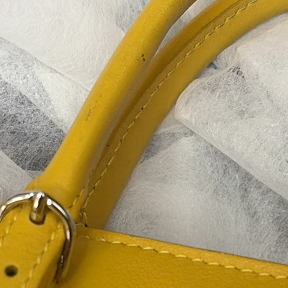 BALENCIAGA Paper Mini 2Way Shoulder Hand Bag Leather Yellow SHW Mirror 97YH797